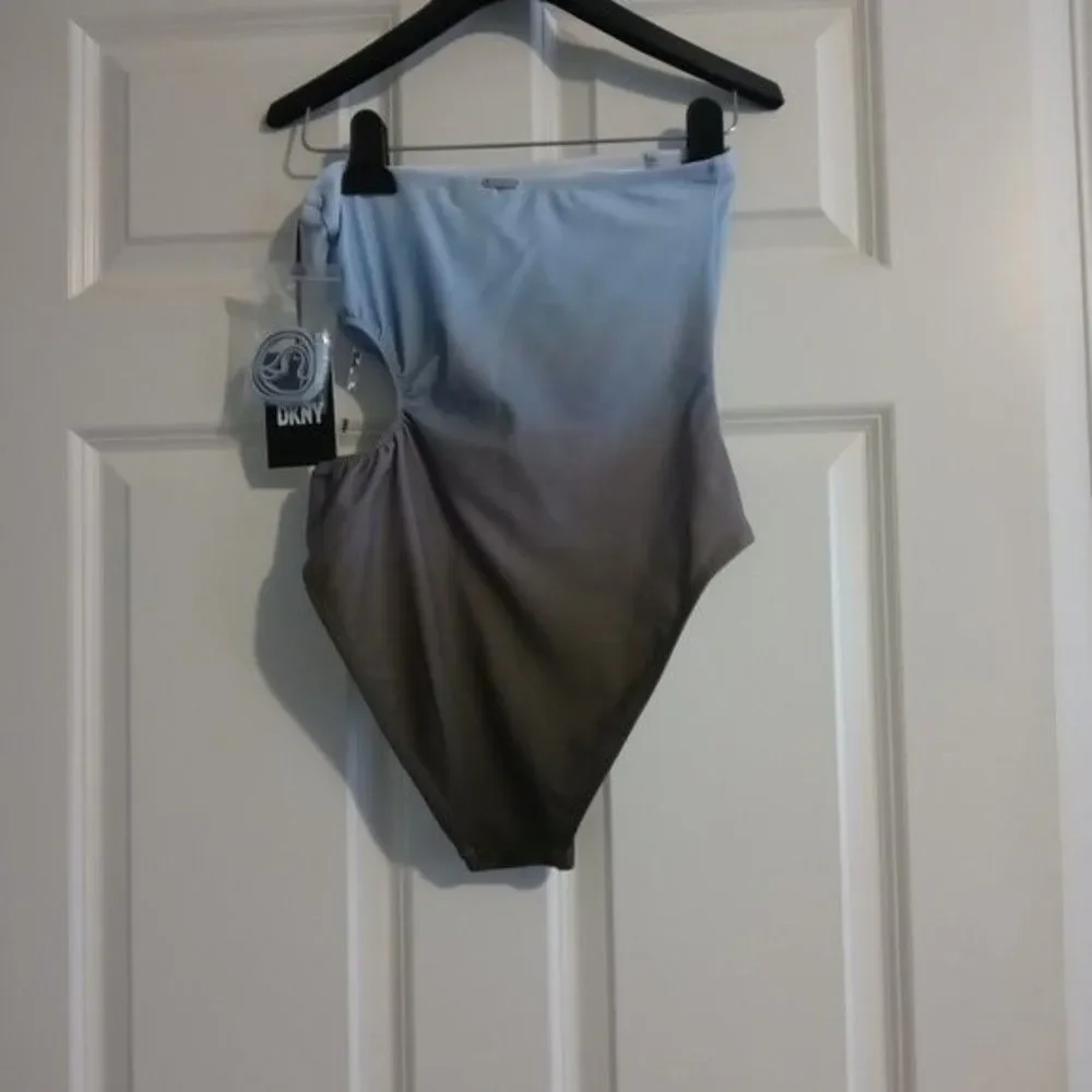 NWT DKNY Ombre Blue Strapless One Piece Swimsuit - Picture 5 of 14